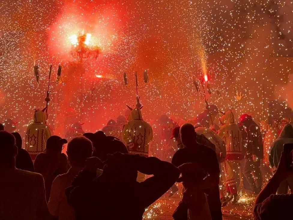 Sparks flying at a correfoc festival