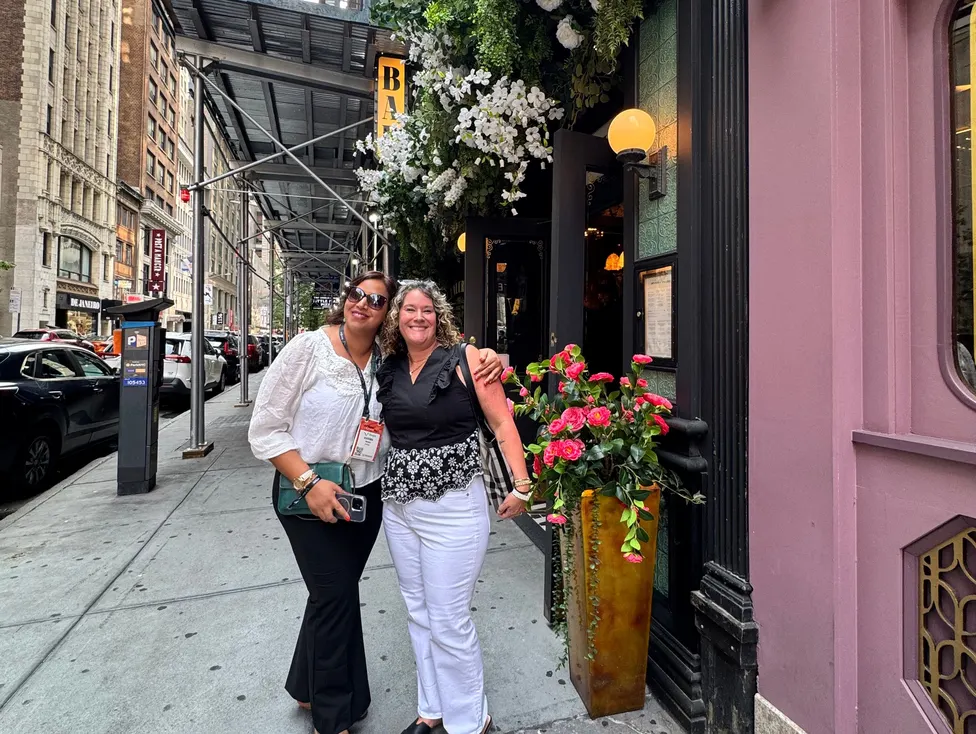 Outside a restaurant in Manhattan