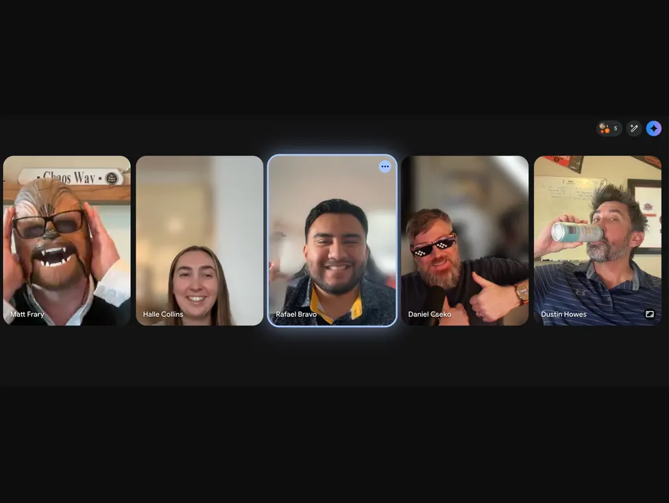 A very serious team video call