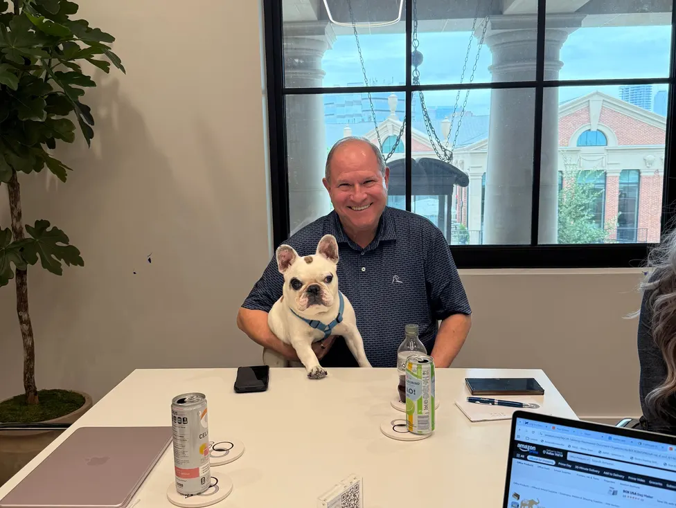 A four-legged guest at the office