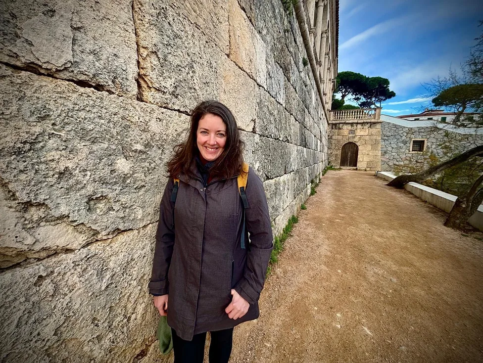 Along an old stone wall