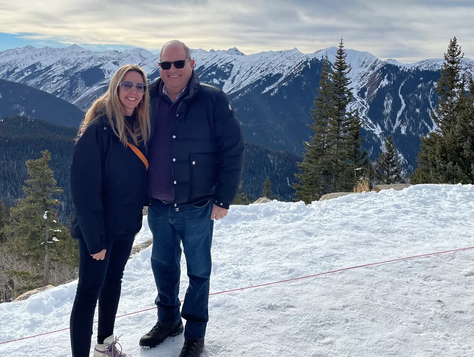 Up the mountain in the snow